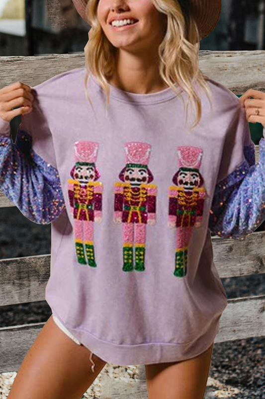 Blue Christmas Nutcracker Crewneck Sweatshirt